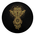 Spiritual Owl With Dreamcatcher Print Round Blanket