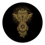 Spiritual Owl With Dreamcatcher Print Round Floor Mat