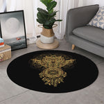 Spiritual Owl With Dreamcatcher Print Round Rug