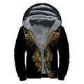 Spiritual Owl With Dreamcatcher Print Sherpa Lined Zip Up Hoodie