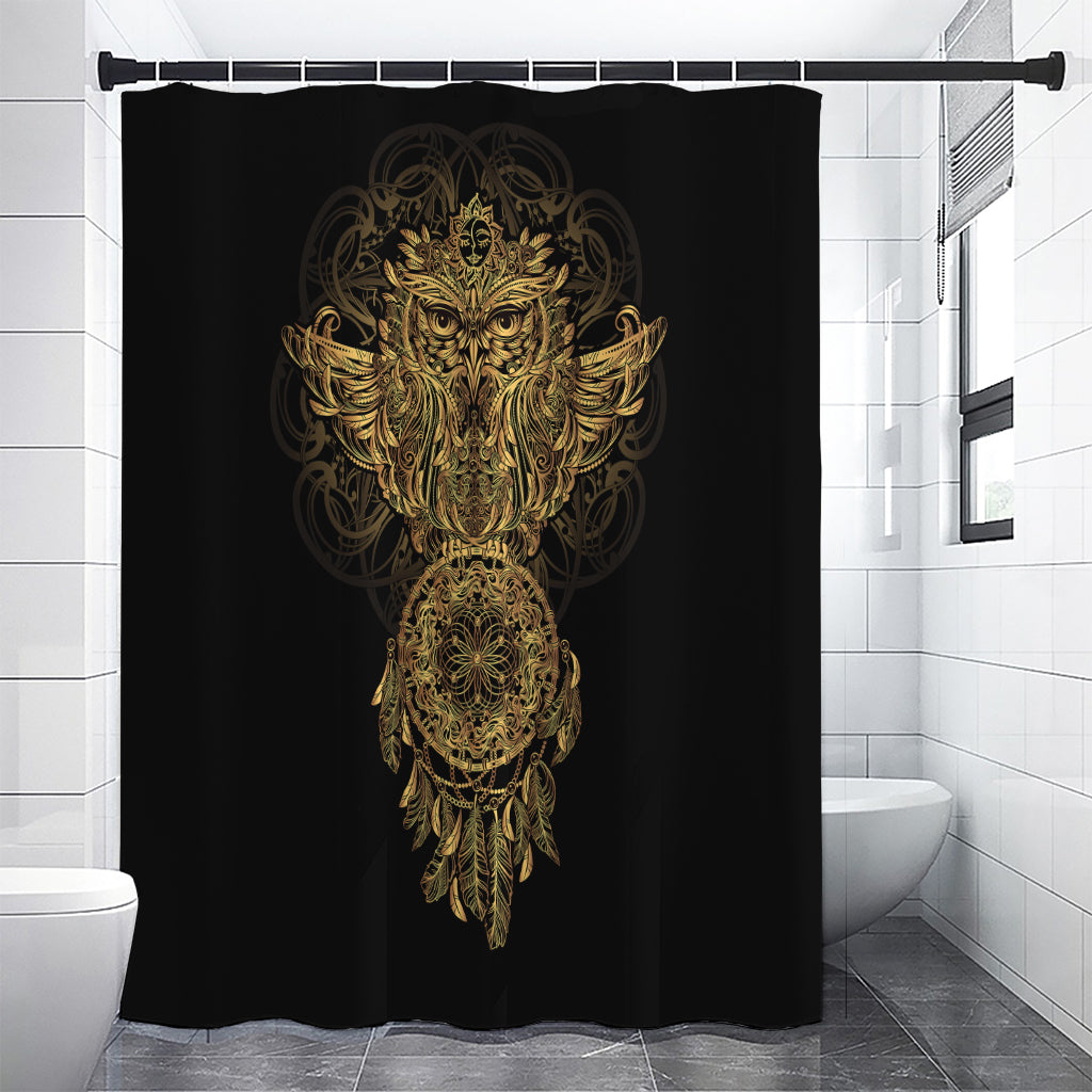 Spiritual Owl With Dreamcatcher Print Shower Curtain