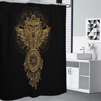 Spiritual Owl With Dreamcatcher Print Shower Curtain