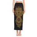 Spiritual Owl With Dreamcatcher Print Side Slit Maxi Skirt