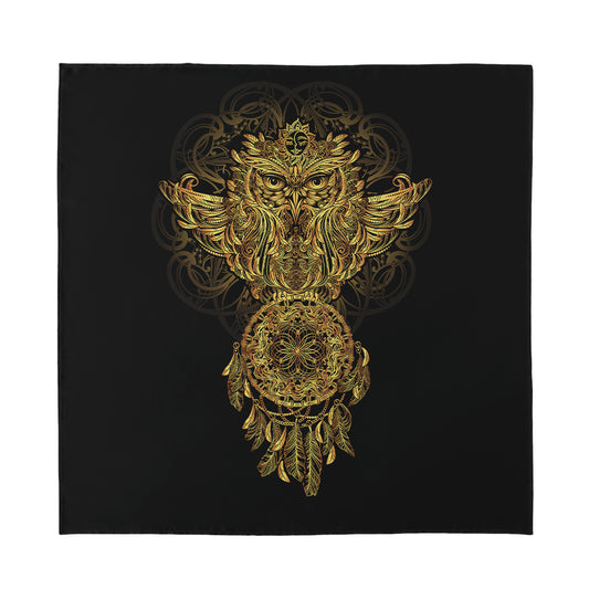 Spiritual Owl With Dreamcatcher Print Silk Bandana