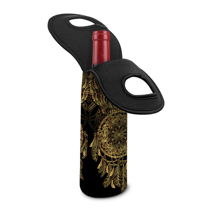 Spiritual Owl With Dreamcatcher Print Single Neoprene Wine Tote