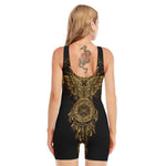Spiritual Owl With Dreamcatcher Print Sleeveless One Piece Swimsuit