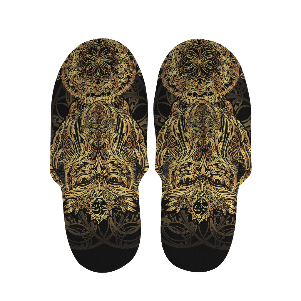 Spiritual Owl With Dreamcatcher Print Slippers