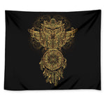 Spiritual Owl With Dreamcatcher Print Tapestry
