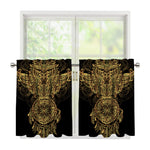 Spiritual Owl With Dreamcatcher Print Tier Curtains