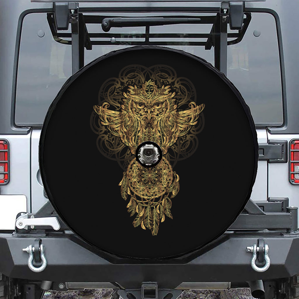 Spiritual Owl With Dreamcatcher Print Tire Cover With Camera Hole