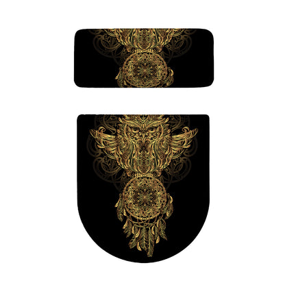 Spiritual Owl With Dreamcatcher Print Toilet Lid And Tank Cover Set