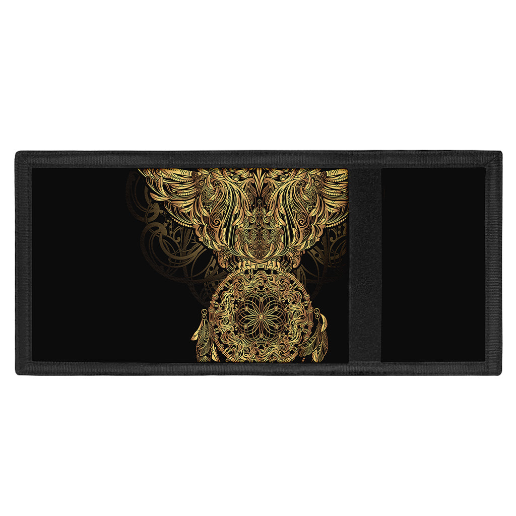 Spiritual Owl With Dreamcatcher Print Trifold Wallet