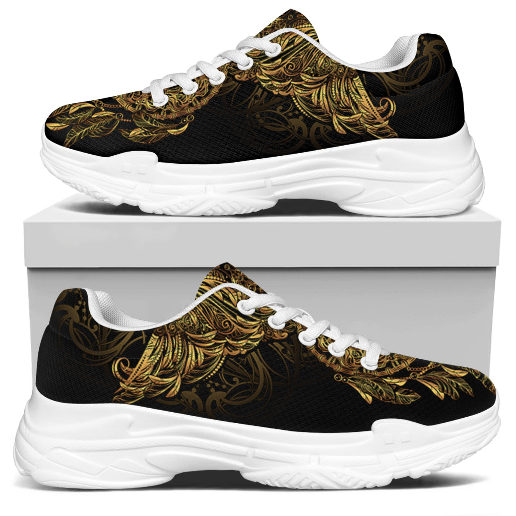 Spiritual Owl With Dreamcatcher Print White Chunky Shoes