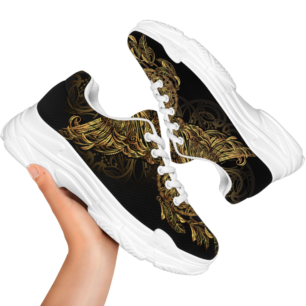 Spiritual Owl With Dreamcatcher Print White Chunky Shoes