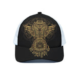 Spiritual Owl With Dreamcatcher Print White Mesh Trucker Cap