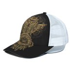 Spiritual Owl With Dreamcatcher Print White Mesh Trucker Cap