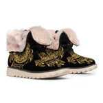 Spiritual Owl With Dreamcatcher Print Winter Boots