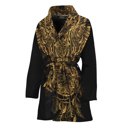 Spiritual Owl With Dreamcatcher Print Women's Bathrobe