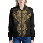 Spiritual Owl With Dreamcatcher Print Women's Bomber Jacket