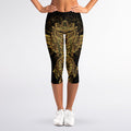 Spiritual Owl With Dreamcatcher Print Women's Capri Leggings