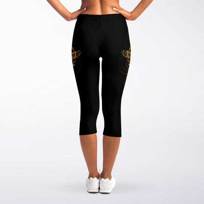 Spiritual Owl With Dreamcatcher Print Women's Capri Leggings