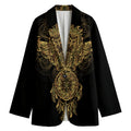 Spiritual Owl With Dreamcatcher Print Women's Cotton Blazer