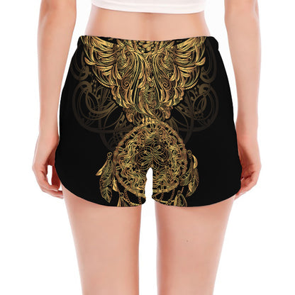 Spiritual Owl With Dreamcatcher Print Women's Split Running Shorts