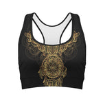 Spiritual Owl With Dreamcatcher Print Women's Sports Bra
