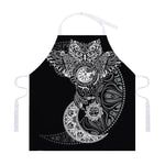 Spiritual Owl With Sun And Moon Print Adjustable Apron