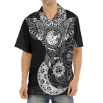Spiritual Owl With Sun And Moon Print Aloha Shirt