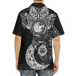 Spiritual Owl With Sun And Moon Print Aloha Shirt