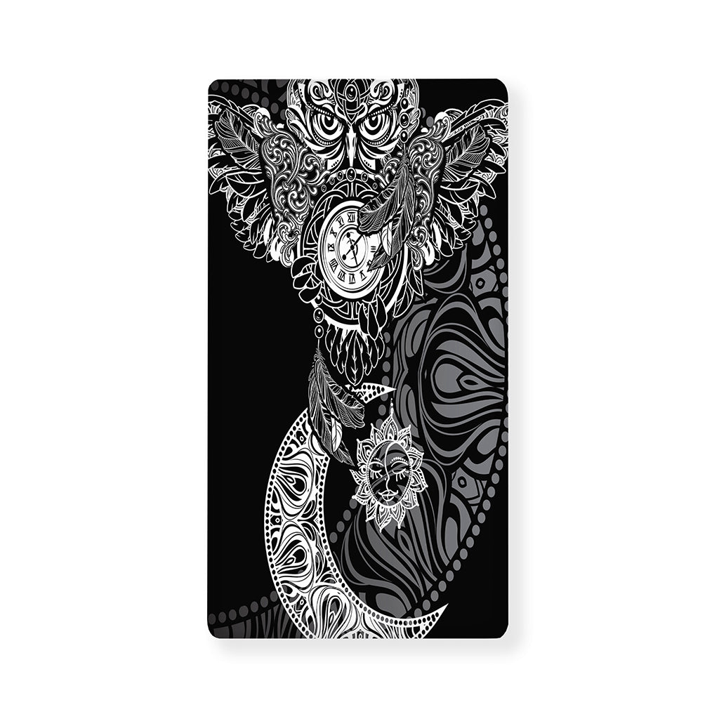 Spiritual Owl With Sun And Moon Print Baby Crib Sheet
