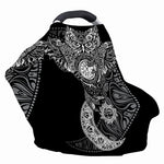Spiritual Owl With Sun And Moon Print Baby Seat Cover