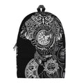 Spiritual Owl With Sun And Moon Print School Backpack