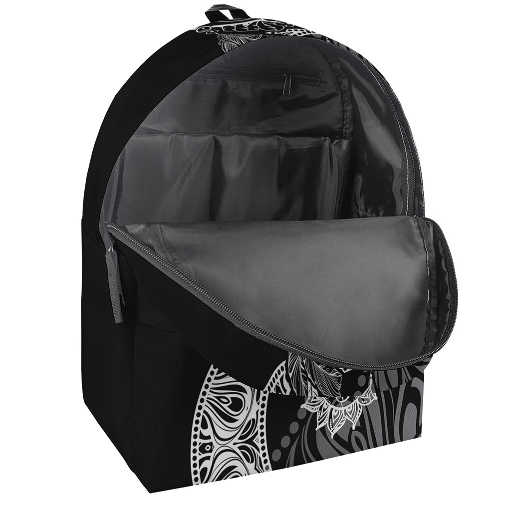 Spiritual Owl With Sun And Moon Print Backpack