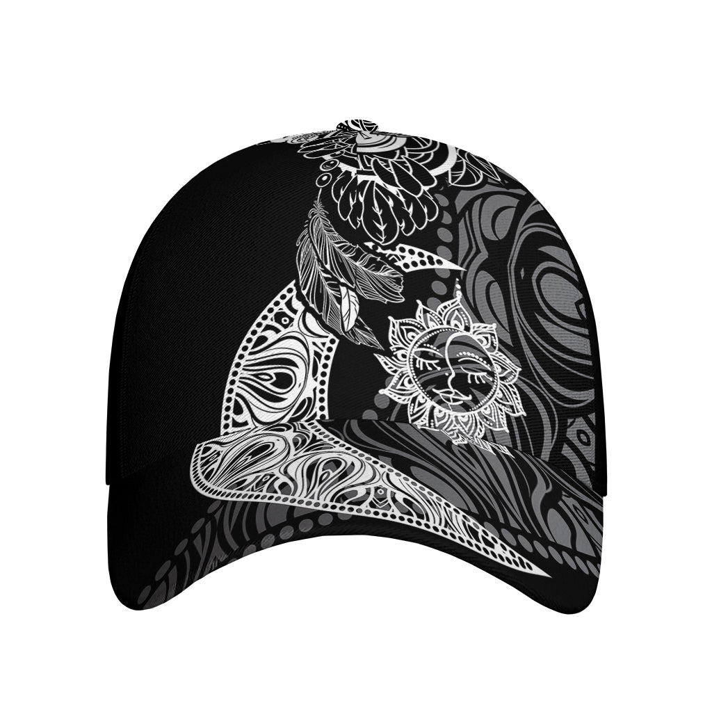 Spiritual Owl With Sun And Moon Print Baseball Cap