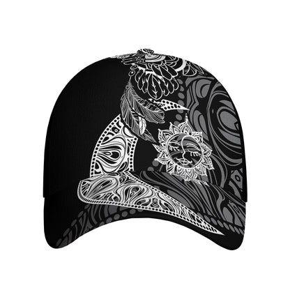 Spiritual Owl With Sun And Moon Print Baseball Cap