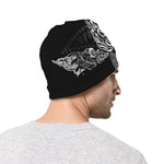 Spiritual Owl With Sun And Moon Print Beanie