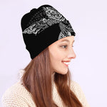 Spiritual Owl With Sun And Moon Print Beanie