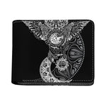 Spiritual Owl With Sun And Moon Print Bifold Wallet