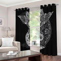 Spiritual Owl With Sun And Moon Print Dimout Grommet Curtains