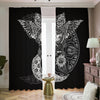 Spiritual Owl With Sun And Moon Print Blackout Pencil Pleat Curtains