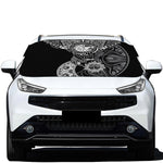 Spiritual Owl With Sun And Moon Print Car Windshield Snow Cover