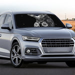 Spiritual Owl With Sun And Moon Print Car Windshield Sun Shade