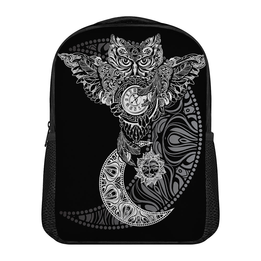 Spiritual Owl With Sun And Moon Print Casual Backpack