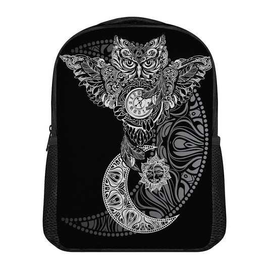 Spiritual Owl With Sun And Moon Print Casual Backpack
