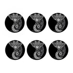 Spiritual Owl With Sun And Moon Print Coaster Set