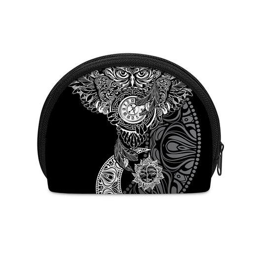 Spiritual Owl With Sun And Moon Print Coin Purse