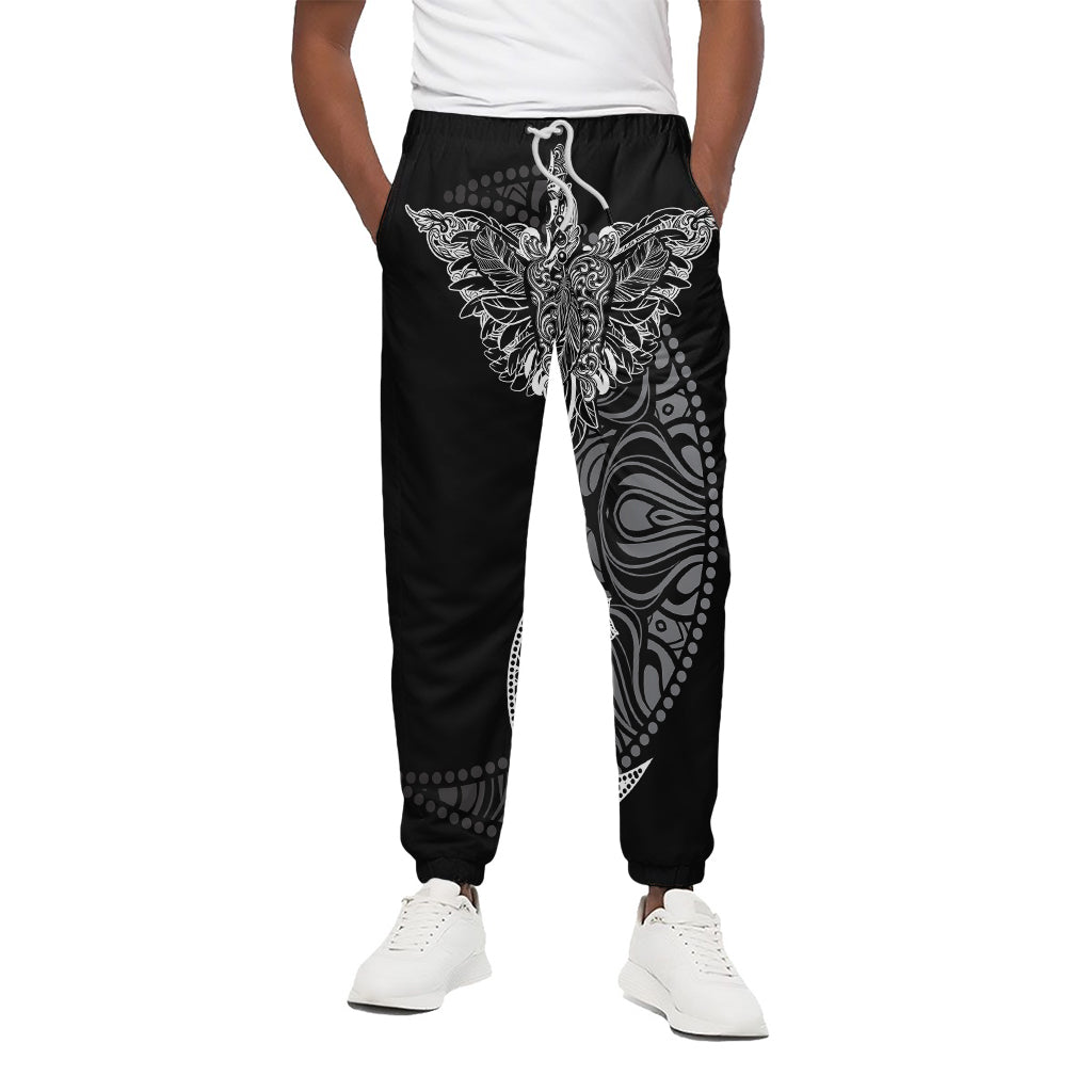 Spiritual Owl With Sun And Moon Print Cotton Pants