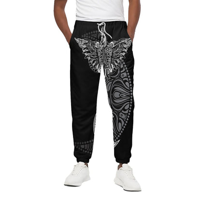 Spiritual Owl With Sun And Moon Print Cotton Pants